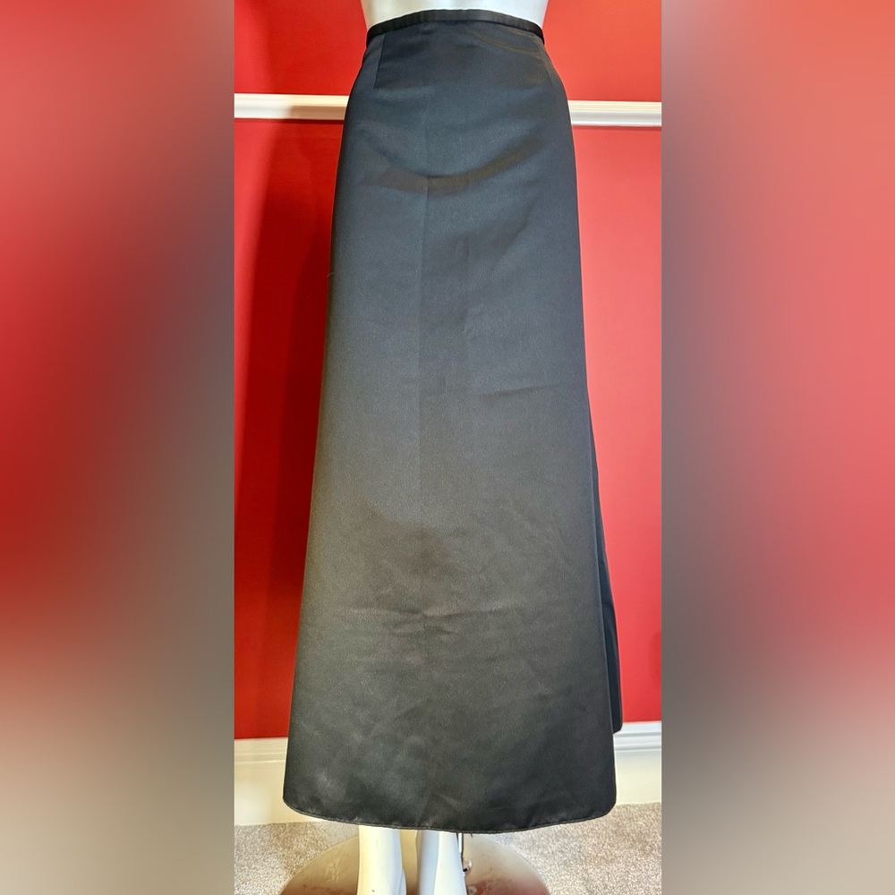Alfred Angelo long black satin maxi A-line skirt